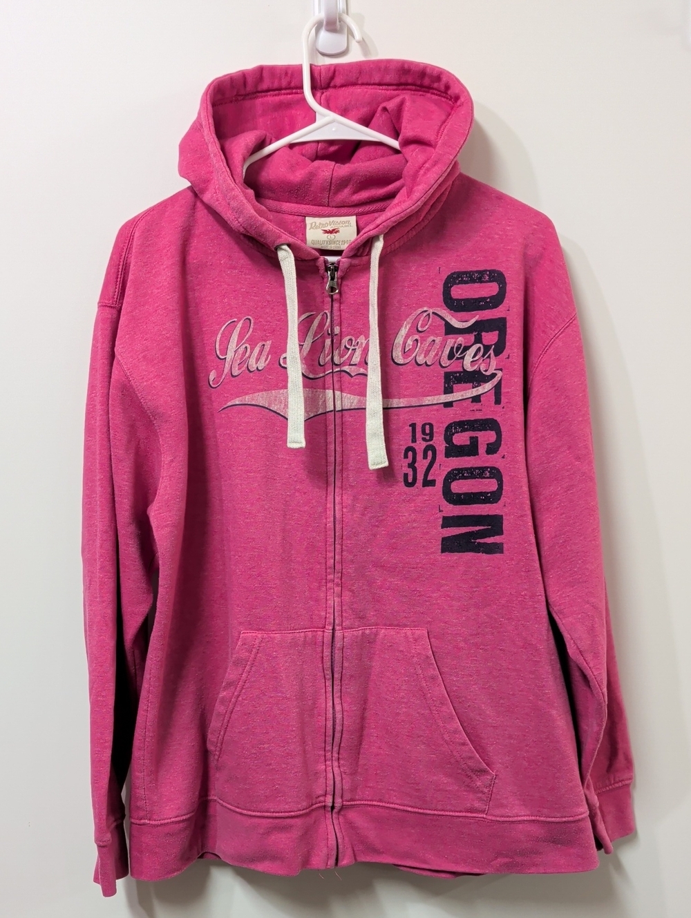 Retro Vision Pink Oregon Zip Hoodie Large